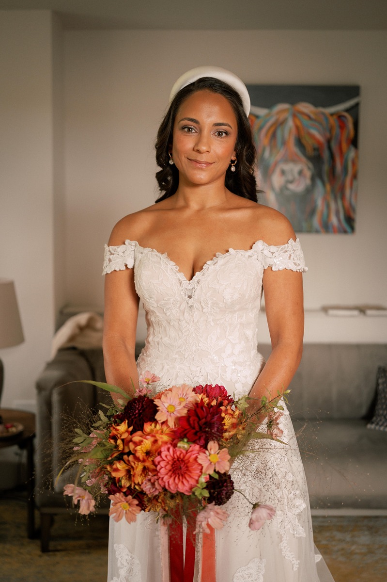bride hair and makeup at wedding venue in kent Oak Barn Frame Farm